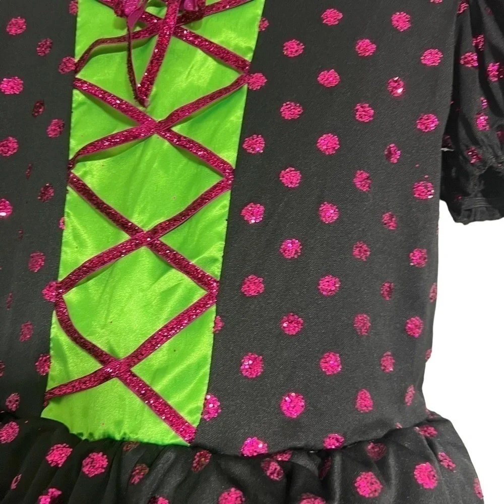 Girls Witch polka dot costume large